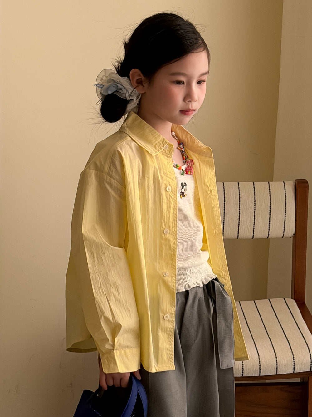 Crinkle Cotton Long Sleeve Shirt [mh0012512]