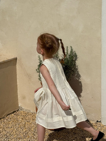 Sleeveless Pleated Princess Dress ピンタック ノースリーブワンピース【mh0013248】