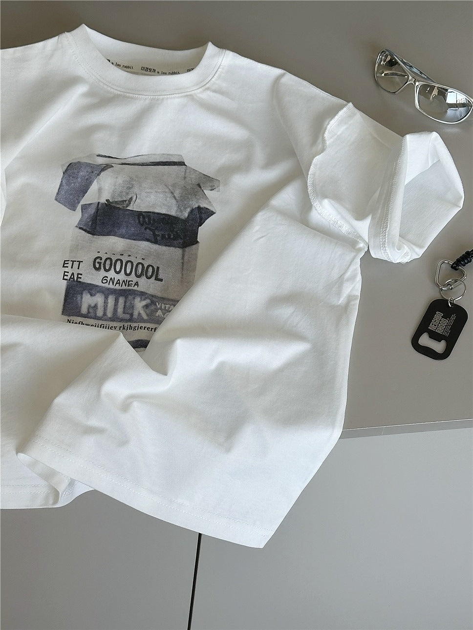 Graphic Cotton Tee ミルクプリント 半袖Tシャツ【mh0012970】
