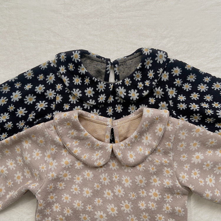 Daisy Print Top & Pants Set デイジー柄 襟付きトップス＆ブルマセット【mh0012690】