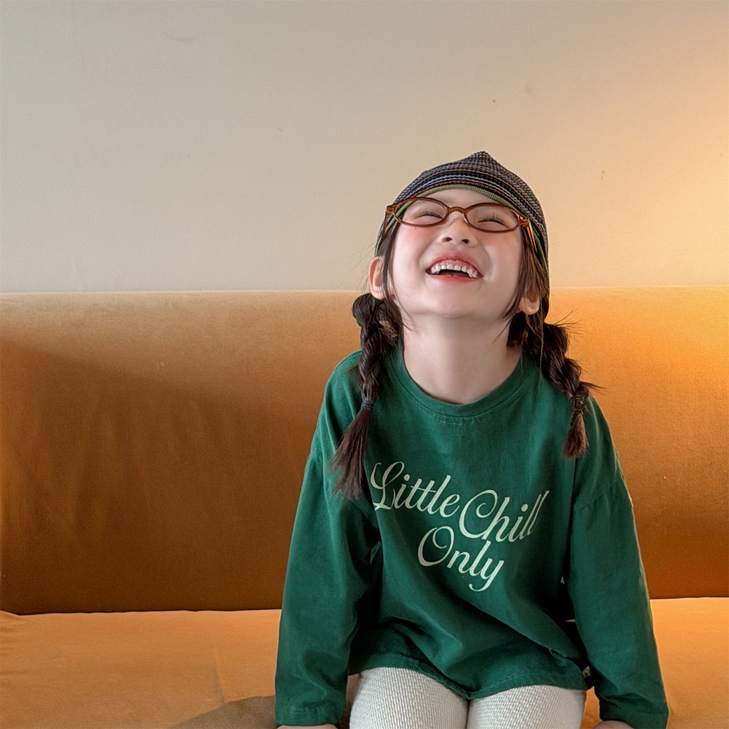 キッズ 英字プリント ルーズ 長袖Tシャツ【mh0014050】