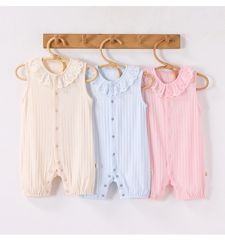 Lace Cotton Romper レース ノースリーブロンパース【mh0013027】