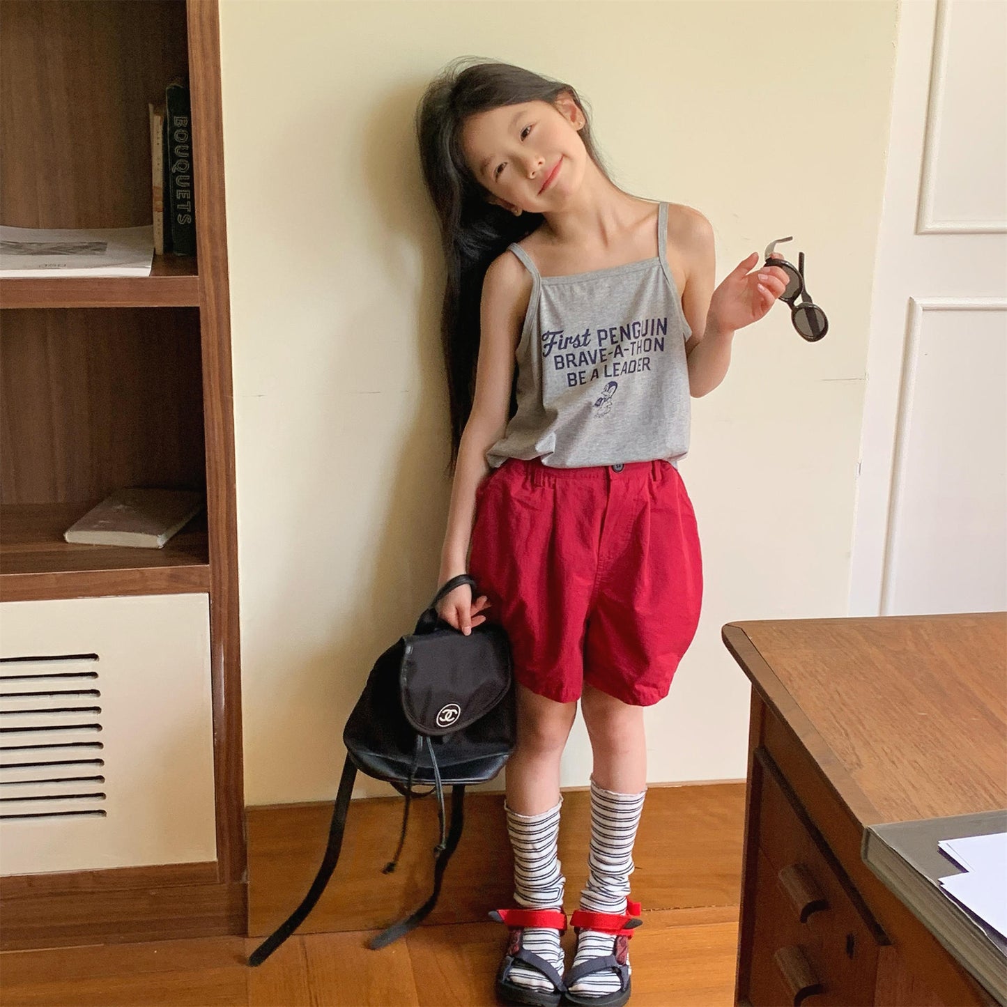 Pennant Patch Graphic Cotton Shorts ワッペン ショートパンツ【mh0012650】