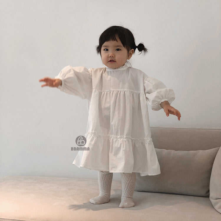 Tiered Cotton Princess Dress ティアード 長袖ワンピース【mh0012639】