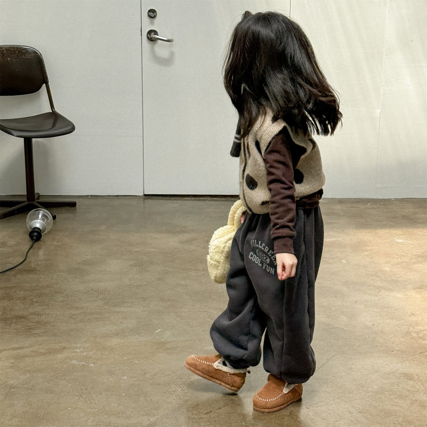 スウェットパンツ 裏ボア ロゴ刺繍 ゆったり ジョガーボトムス【mh0011607】