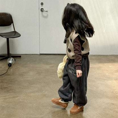 スウェットパンツ 裏ボア ロゴ刺繍 ゆったり ジョガーボトムス【mh0011607】