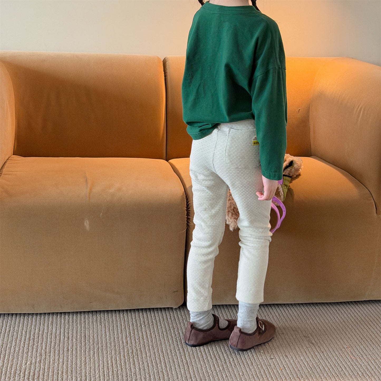 Kids' High-Waist Back Pocket Leggings Pants [mh0014051]