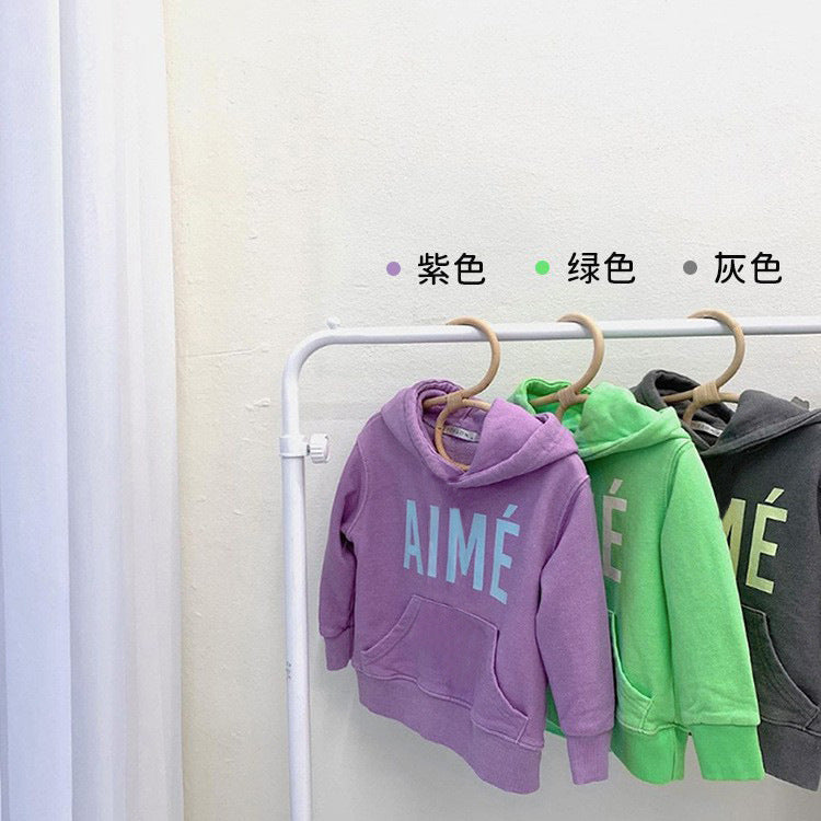 Letter Print Hooded Sweatshirt Set ロゴ パーカー セットアップ【mh0012612】