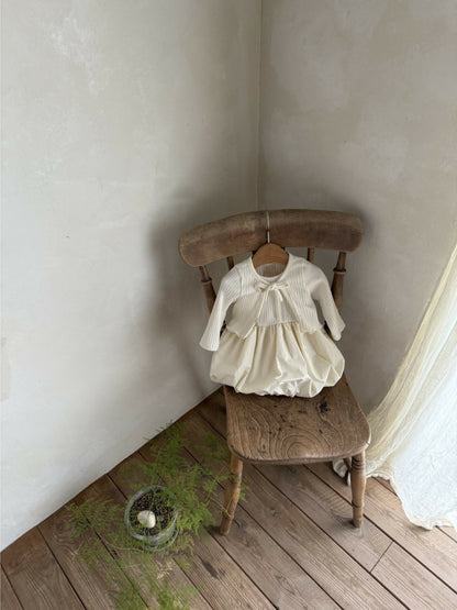 Ribbed Cardigan Balloon Skirt リブカーディガン スカート セット【mh0012501】