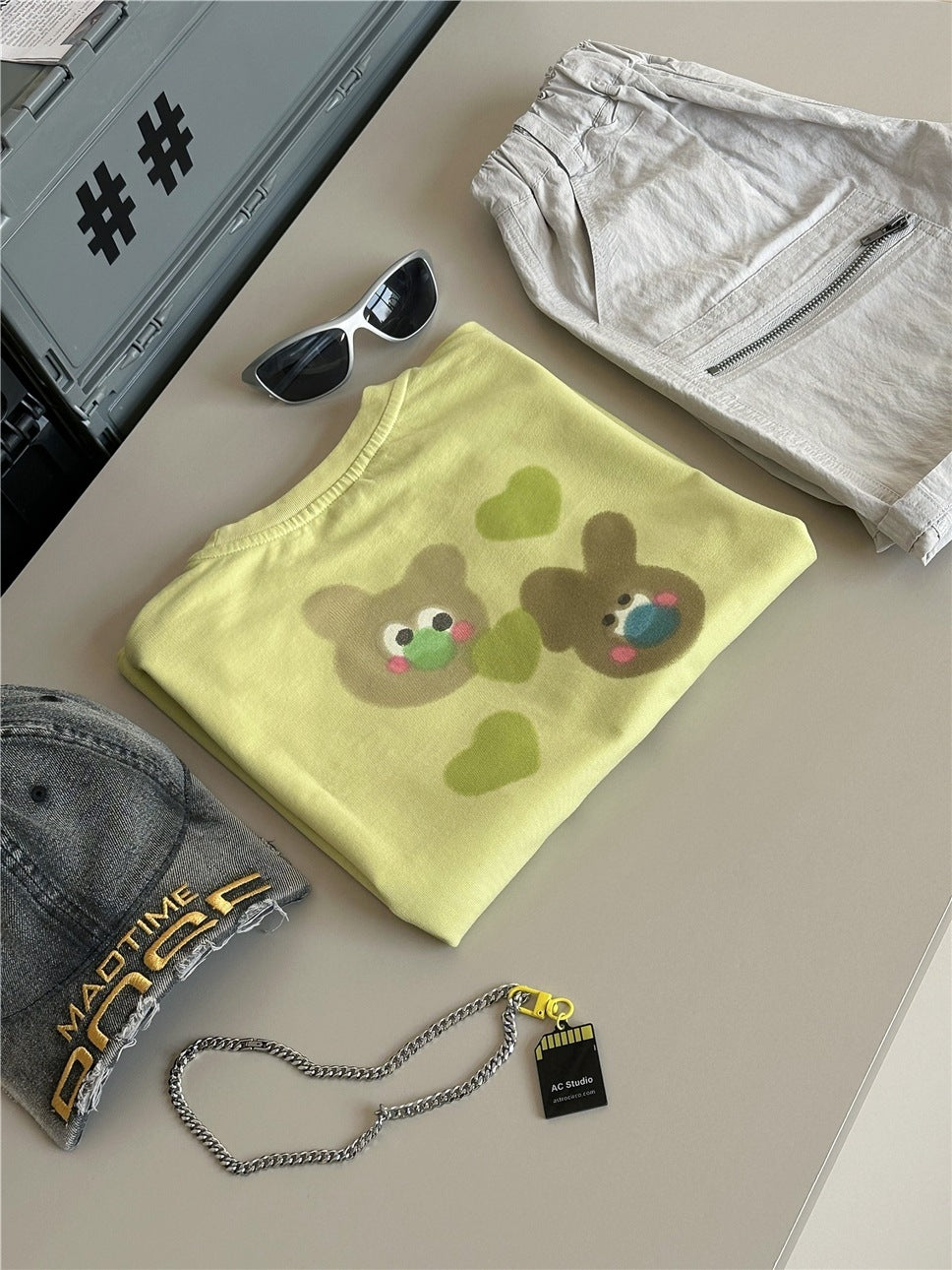 Graphic Rabbit Tee アニマルプリント 半袖Tシャツ【mh0012971】