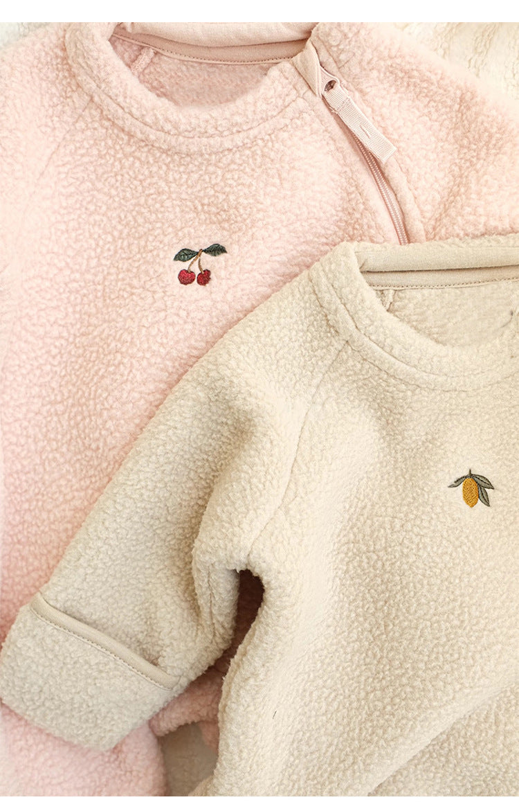 アウタージャンプスーツ ボアフリース 刺繍 防寒 ジップアップ【mh0011711】