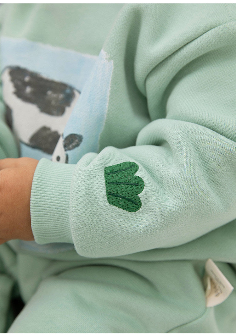 Mameluco estampado holgado con forro polar para bebé [mh0014193]