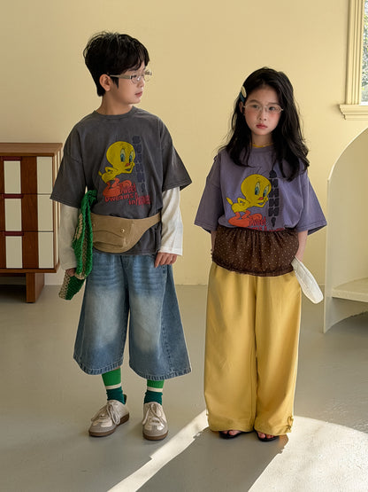 Bird Print Cotton T-shirt バード プリント 半袖Tシャツ【mh0012513】
