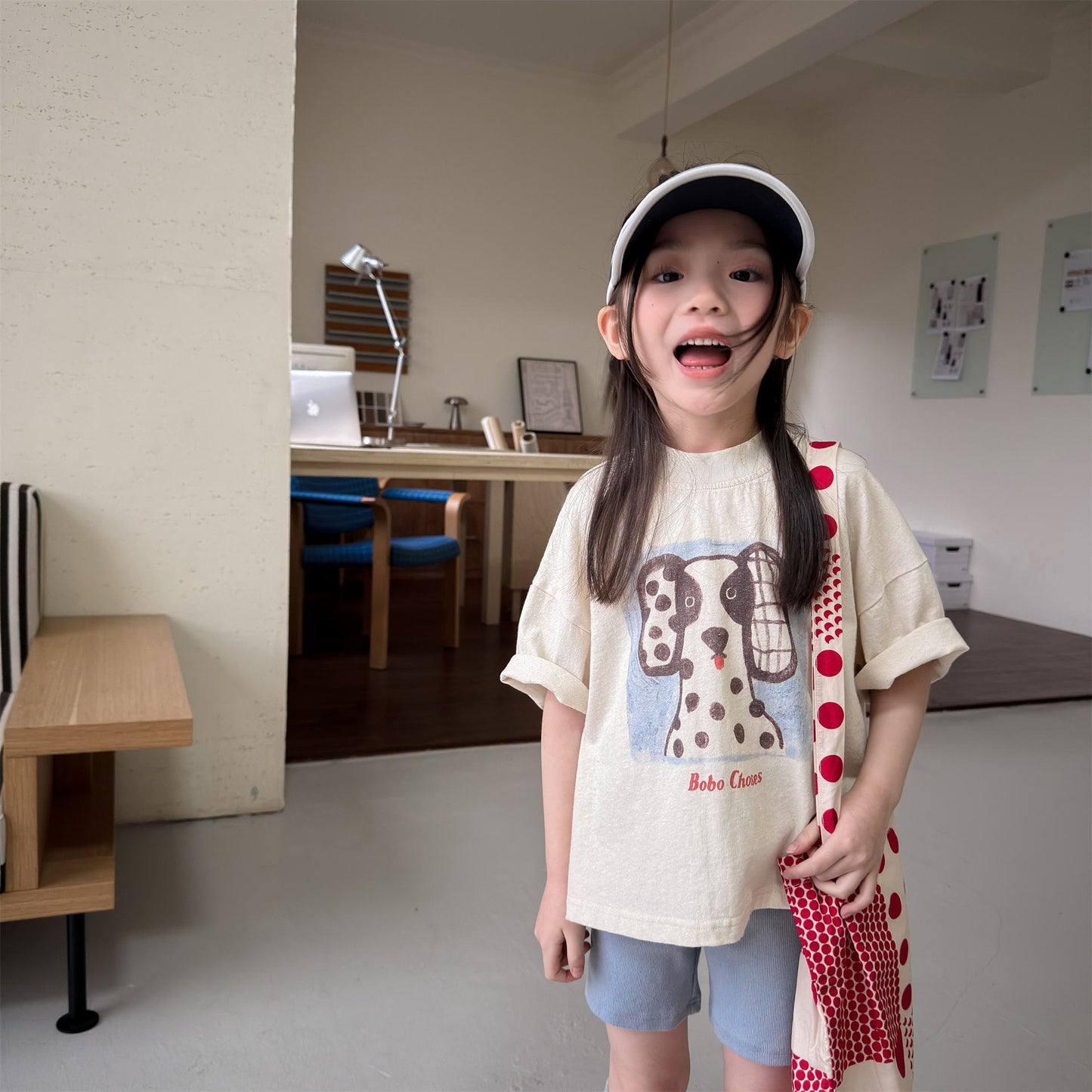 Dalmatian Graphic Cotton Jersey Top Short Sleeve T-shirt アニマル プリント Tシャツ【mh0012660】