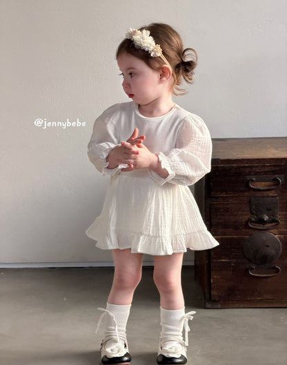 Gauze Puff Sleeve Romper ガーゼ パフスリーブ ロンパース【mh0012527】