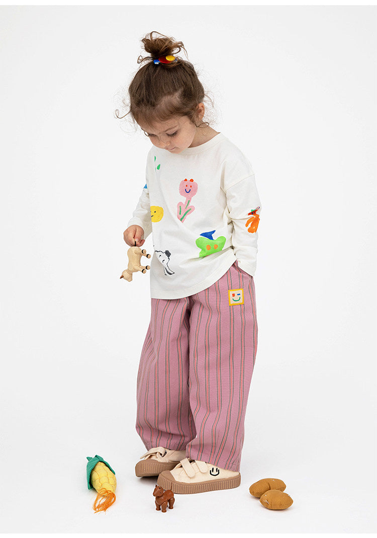 Pantalones cónicos a rayas para niños, estilo casual [mh0014198]