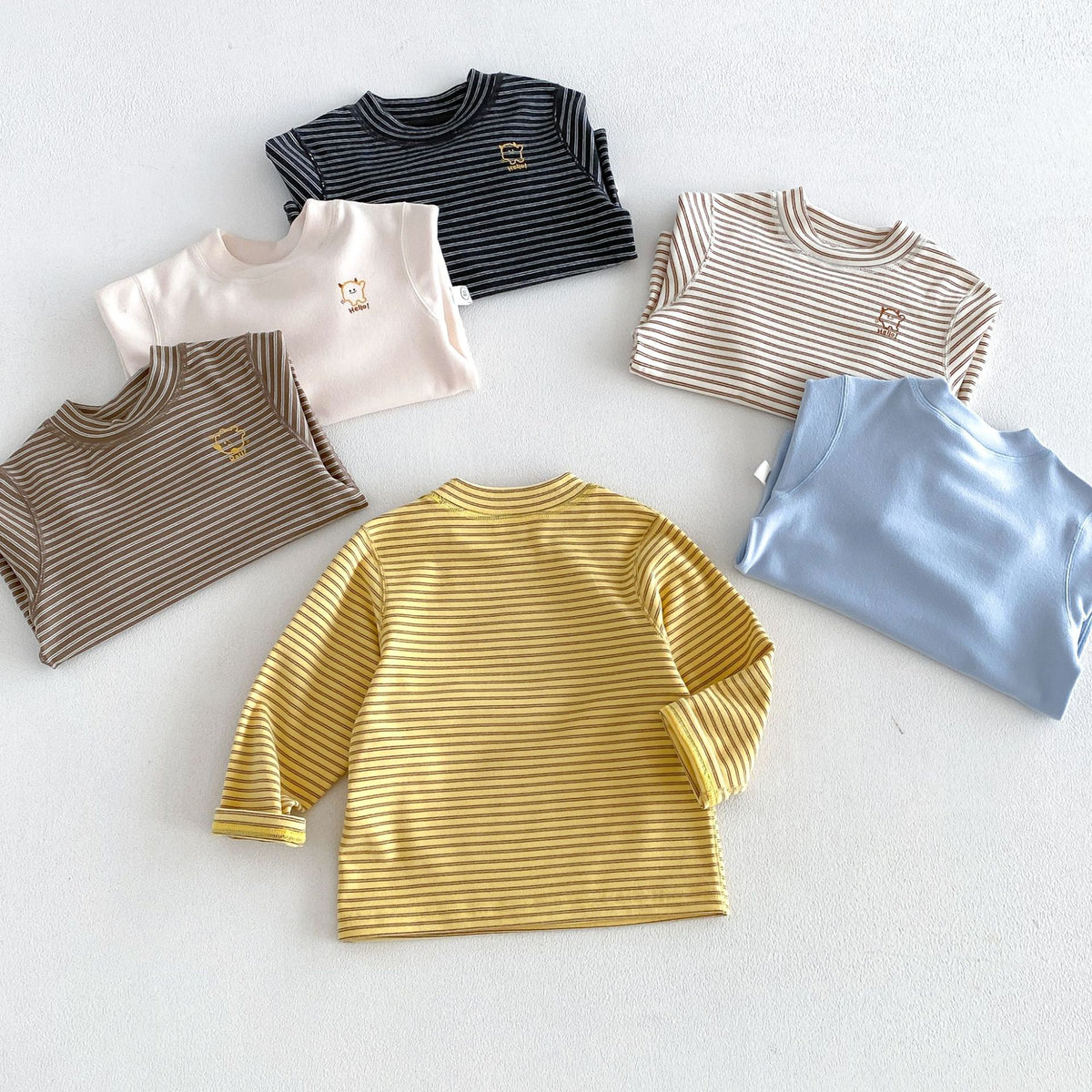 キッズ ボーダー ワンポイント刺繍 長袖Tシャツ / イージー ロングパンツ【mh0014771】