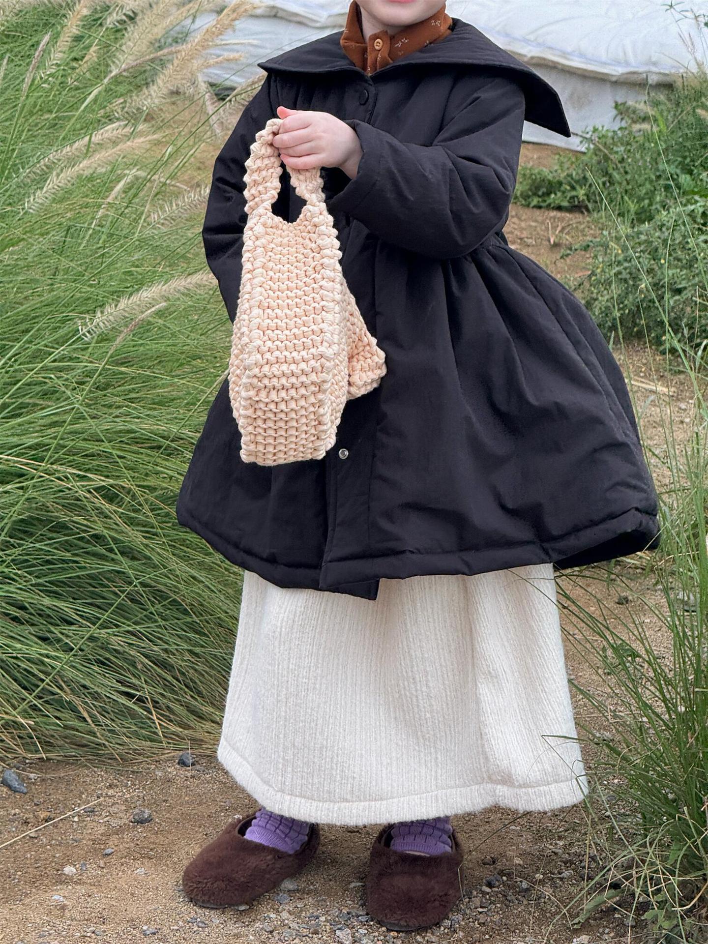 ミドル丈コート ラペル襟 キルティング Aライン 中綿入り アウター【mh0011732】