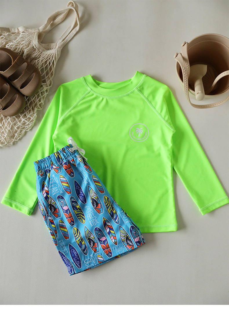 Traje de baño de manga larga fluorescente UPF50 Plus Traje de baño de manga larga [mh0012591]