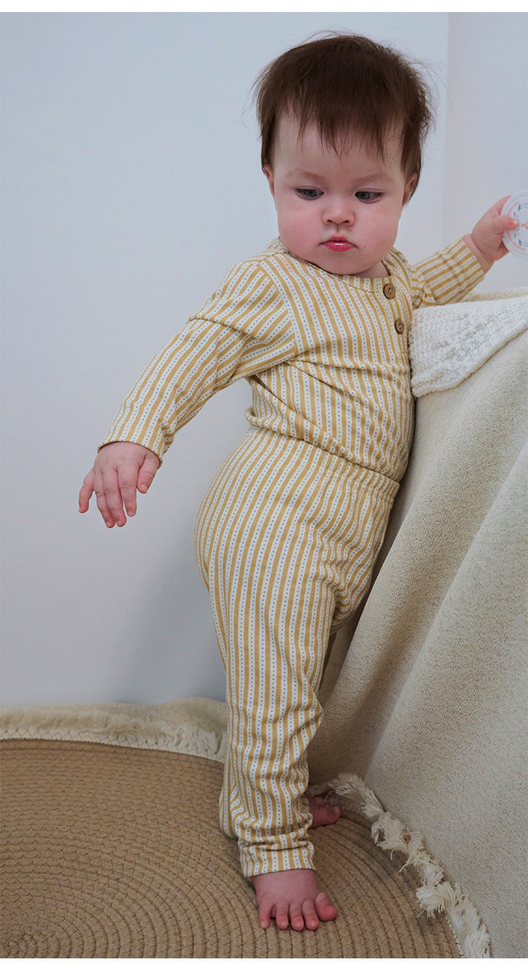 長袖ロンパース/パンツ ストライプ スペース宇宙 ドットプリント【mh0011716】