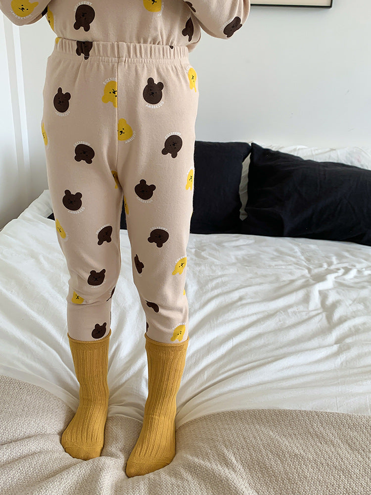 Long Sleeve Printed Pajamas 長袖 プリント パジャマ セット【mh0012243】