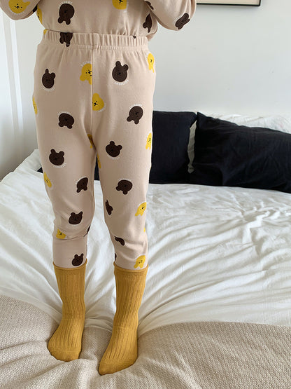 Long Sleeve Printed Pajamas 長袖 プリント パジャマ セット【mh0012243】