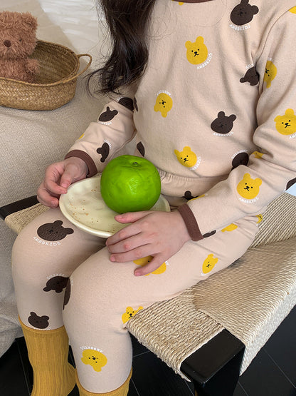 Long Sleeve Printed Pajamas 長袖 プリント パジャマ セット【mh0012243】