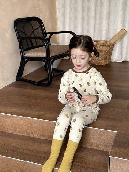 Long Sleeve Printed Pajama Set 長袖 プリント パジャマ セット【mh0012244】