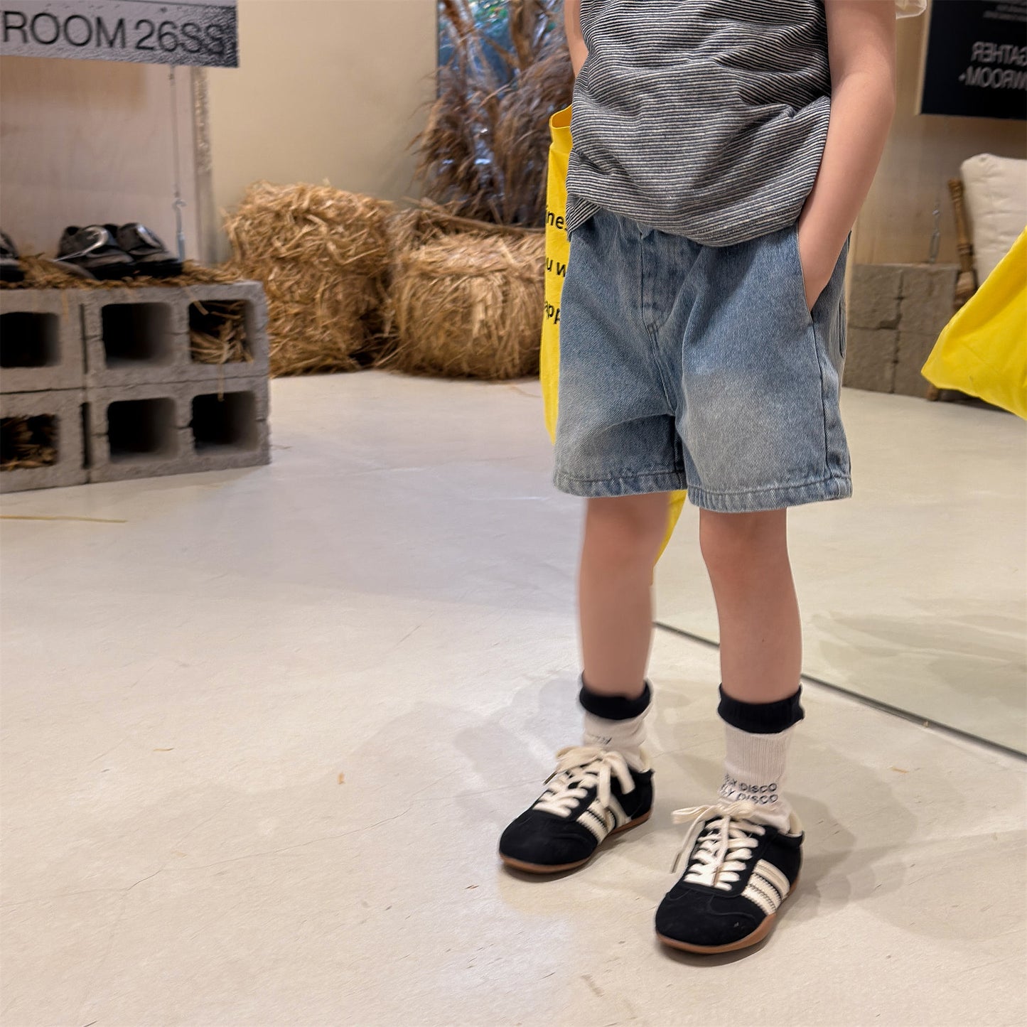 Vintage Washed Denim Shorts ベーシック デニムショートパンツ【mh0013225】