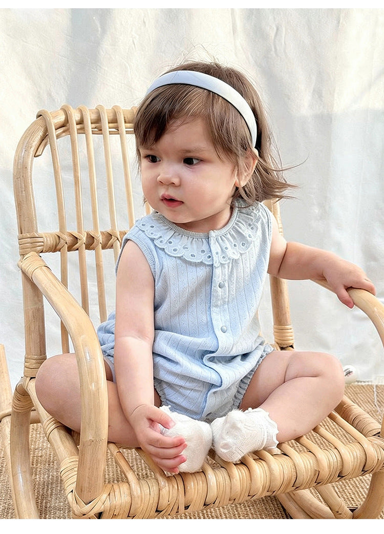 Lace Cotton Romper レース ノースリーブロンパース【mh0013027】