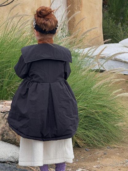 ミドル丈コート ラペル襟 キルティング Aライン 中綿入り アウター【mh0011732】