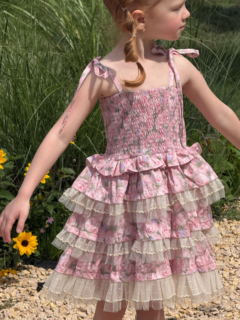 Vintage Lace Patchwork Floral Slip Dress フラワー キャミソールワンピース【mh0013235】
