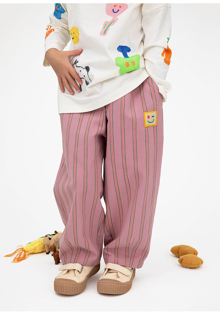 Pantalones cónicos a rayas para niños, estilo casual [mh0014198]