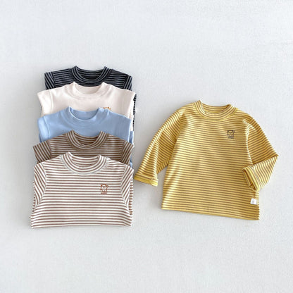 キッズ ボーダー ワンポイント刺繍 長袖Tシャツ / イージー ロングパンツ【mh0014771】