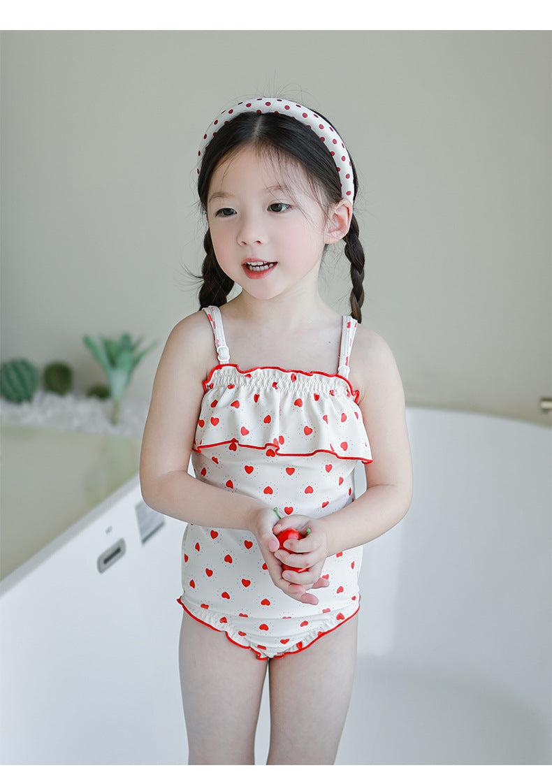 UPF50 Plus Cherry Heart Printed One-piece チェリー ハート 水着【mh0012595】
