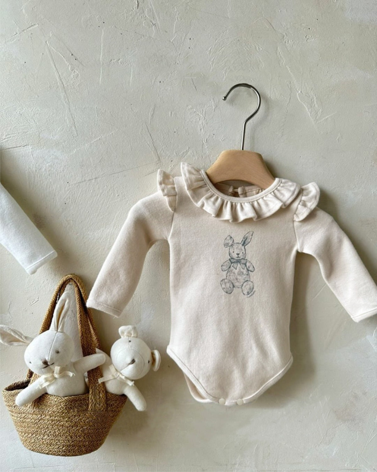 Rabbit Print Ruffle Romper うさぎ プリント ロンパース【mh0012502】