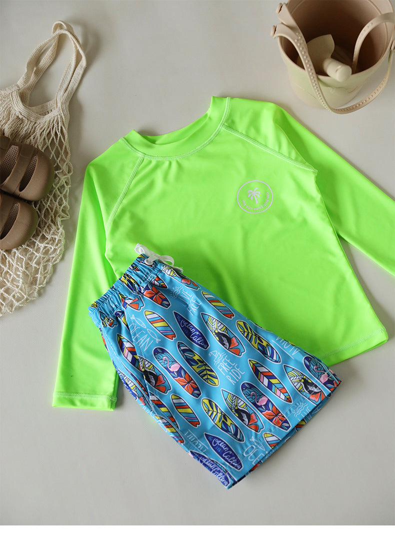 Traje de baño de manga larga fluorescente UPF50 Plus Traje de baño de manga larga [mh0012591]