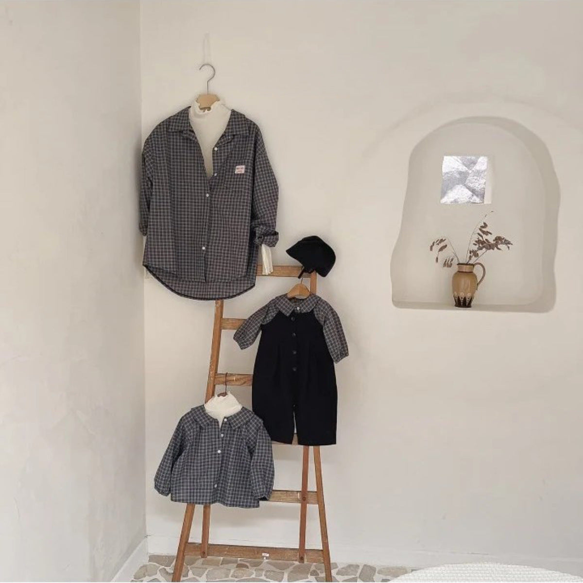 Vintage Plaid Cotton Shirt チェック柄 コットン 長袖シャツ【mh0012498】