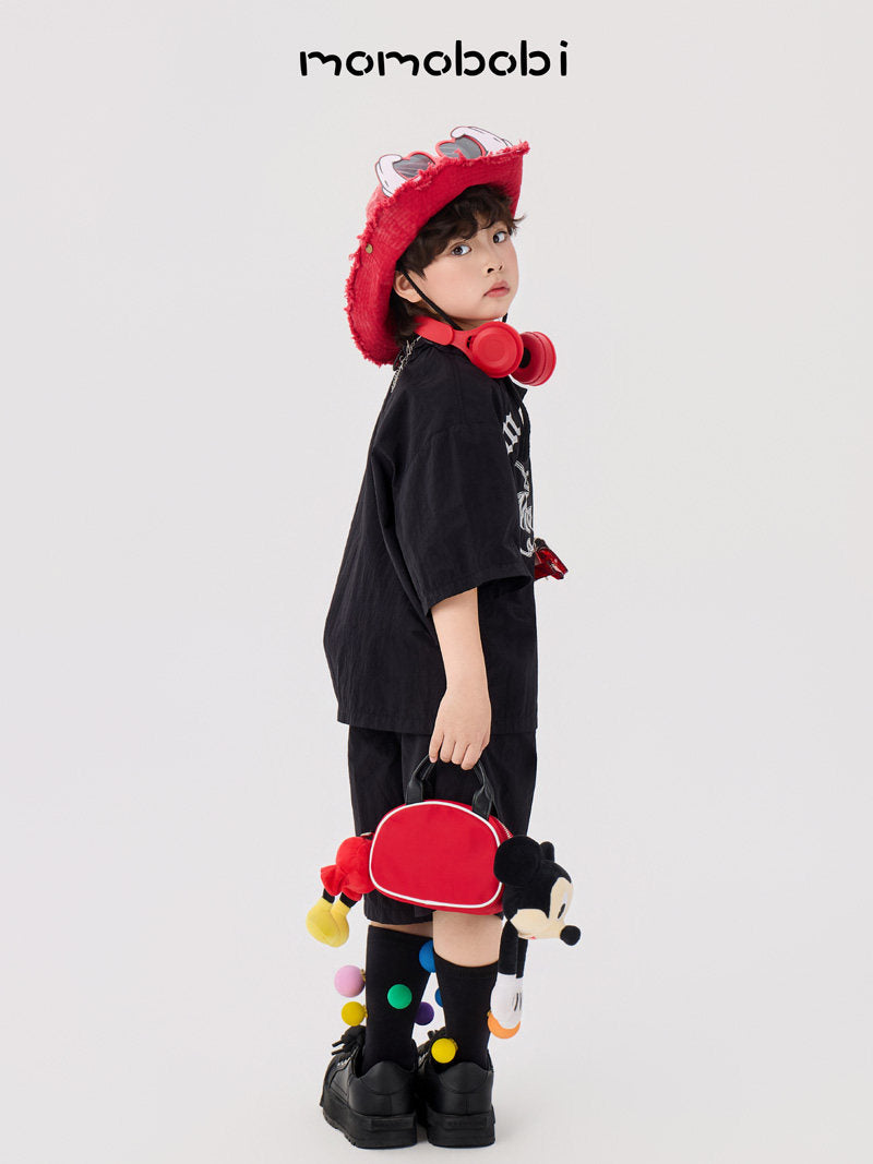 Embroidered Letter Set 半袖シャツ ハーフパンツ セット【mh0013006】