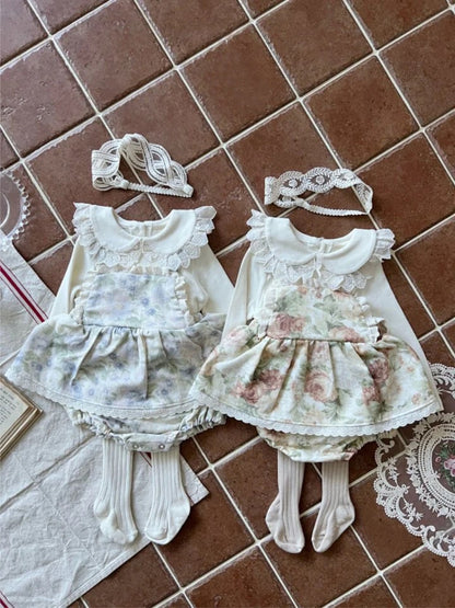 Camiseta de manga larga para bebé o niño/a con cuello de doble volante【mh0014704】