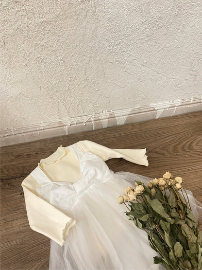 Bow Back Tulle Romper Dress ビッグリボン ノースリーブ チュールロンパース【mh0012700】