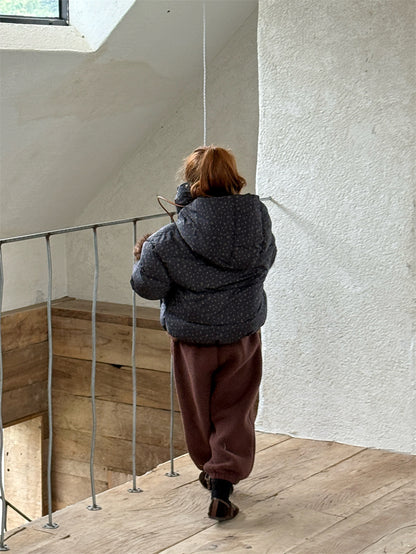 パフジャケット 中綿 小花柄 フーディ カジュアル アウター【mh0011616】