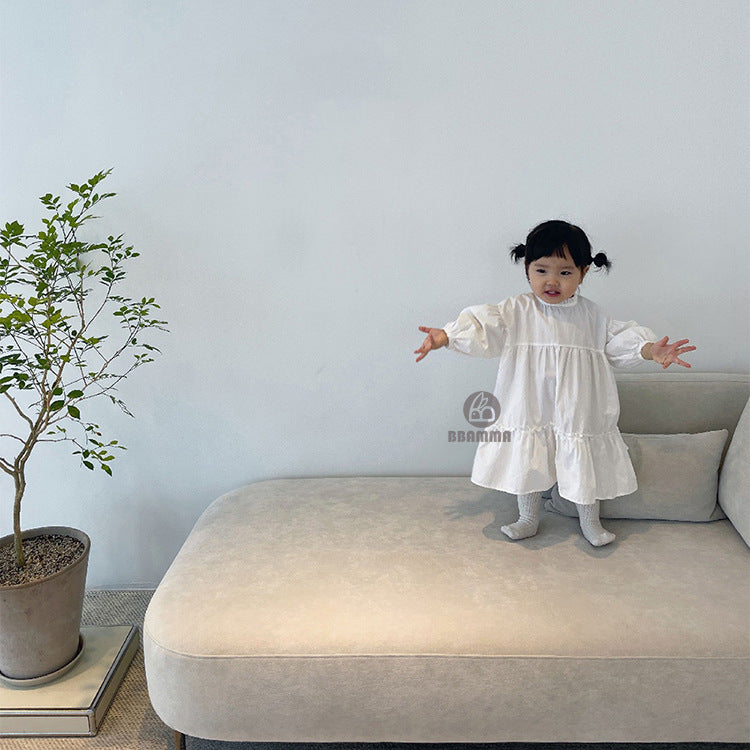 Tiered Cotton Princess Dress ティアード 長袖ワンピース【mh0012639】