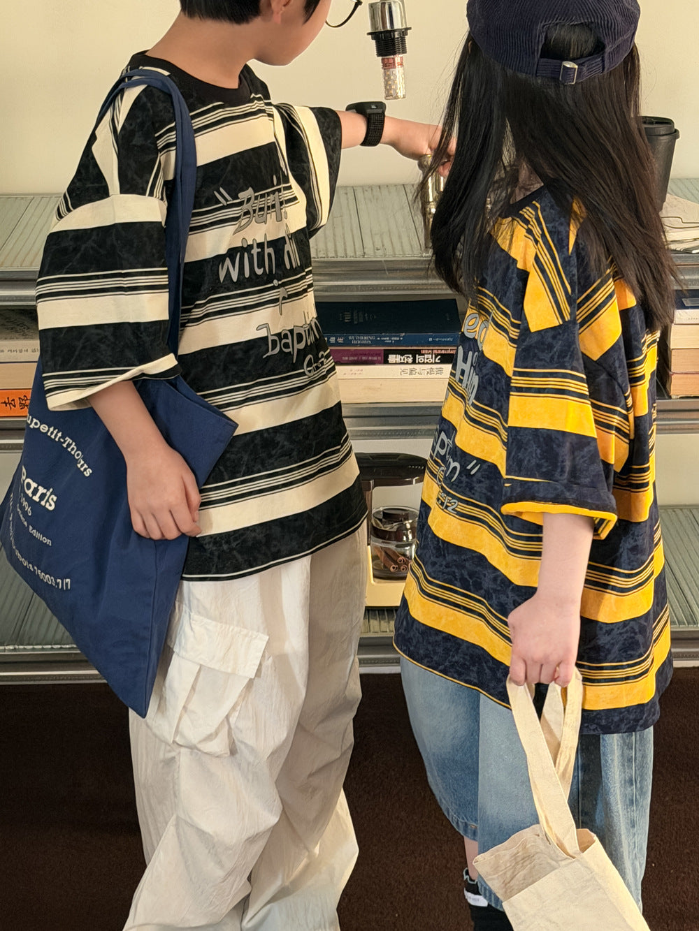 Striped Cotton Short Sleeve T-shirt [mh0012522]