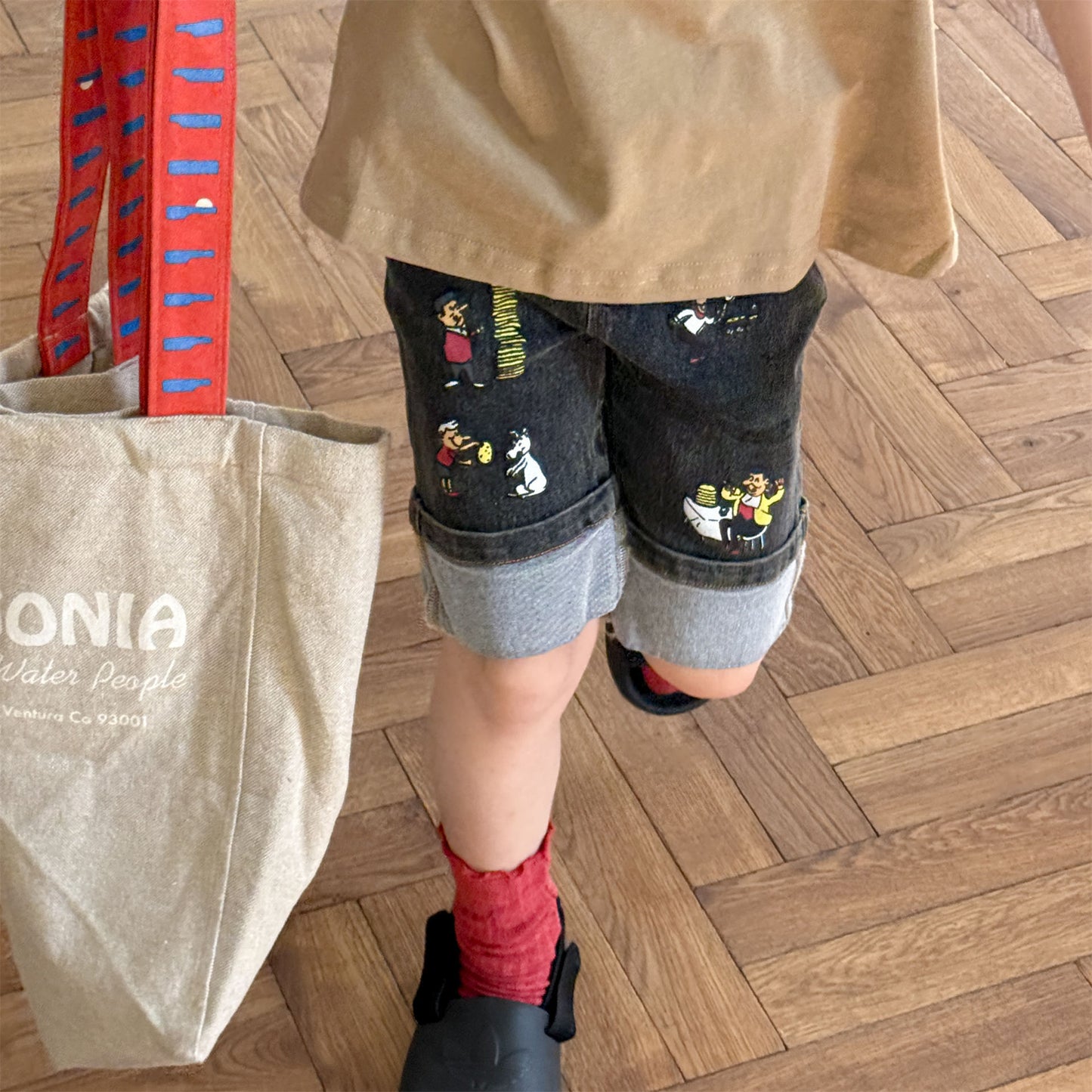 Graphic Denim Shorts ワークデニム ハーフパンツ【mh0013222】