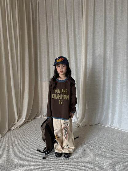 yummy&rocky | Vintage Embroidery Print Sweatshirt コットン スウェットシャツ【mh0020175】