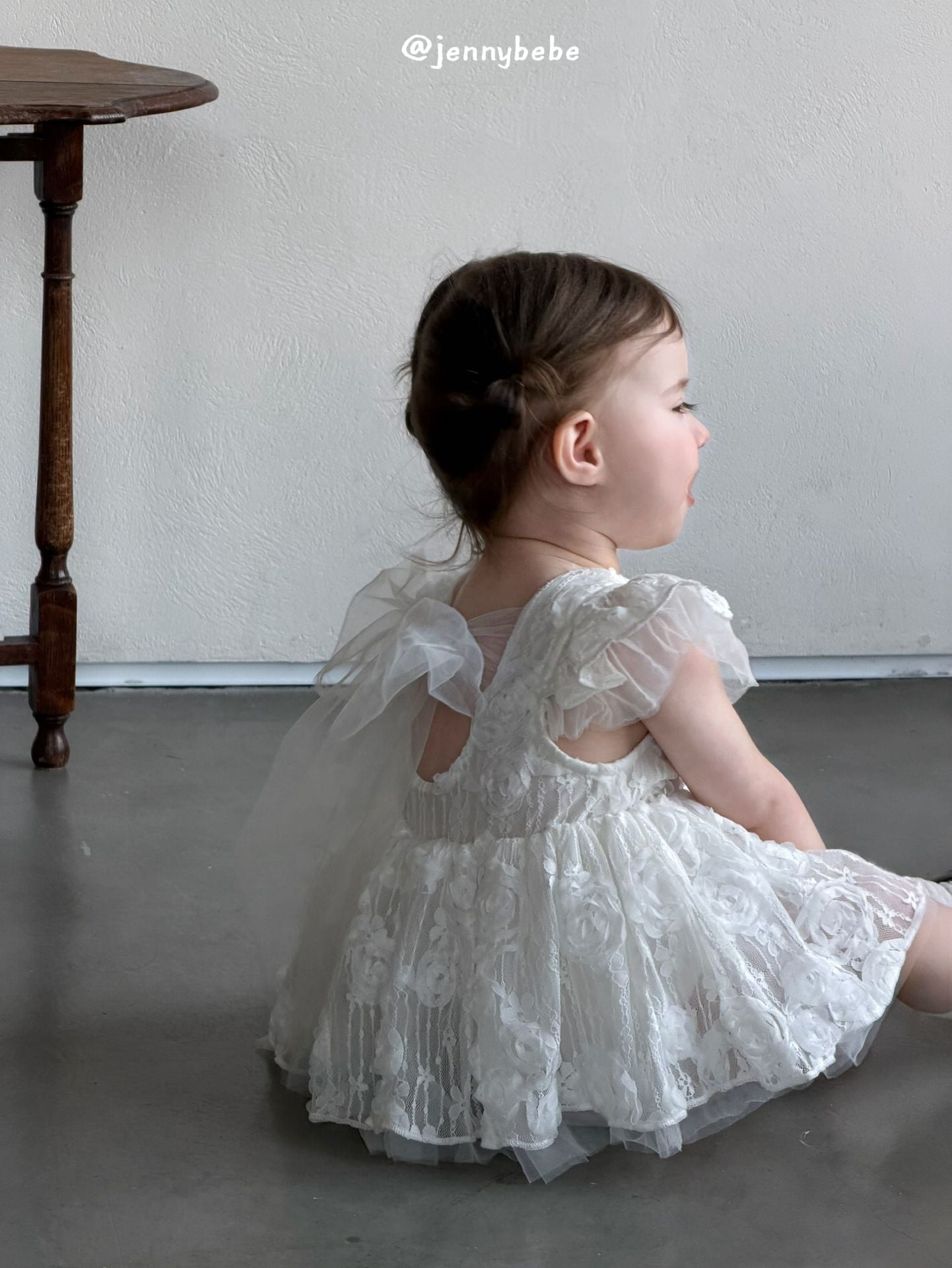 Flower Lace Mesh Princess Dress ガールズ フラワーレース チュール ワンピース【mh0012525】