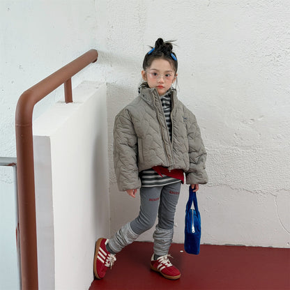 レギンスパンツ 裏起毛 ロゴ刺繍 ドッキング リブ ボトムス【mh0011611】