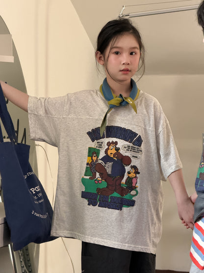 Bear Print Cotton T-shirt [mh0012510]