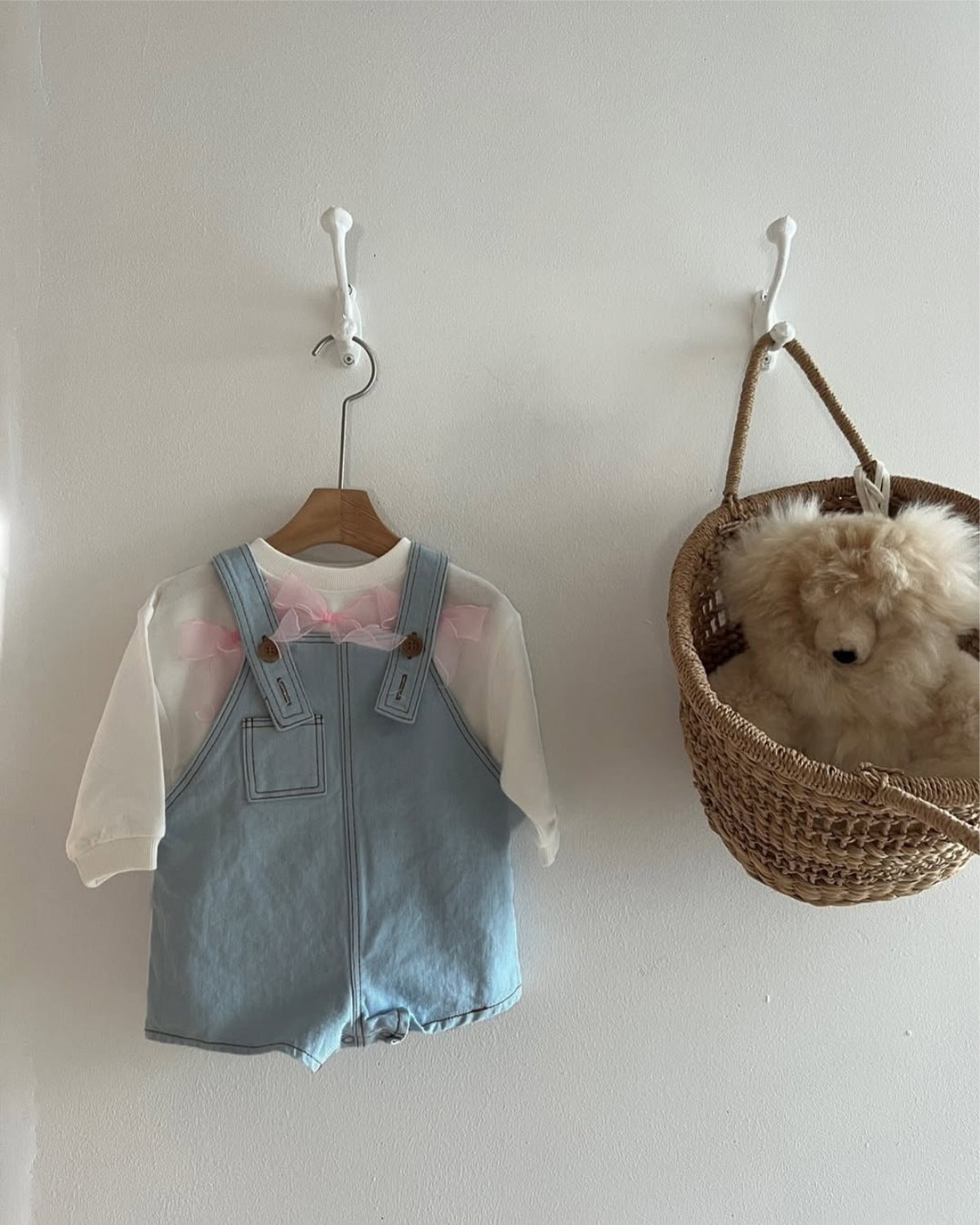 Denim Strap Baby Jumpsuit デニム サロペット ロンパース【mh0012503】